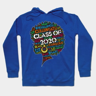 Class of 2020 Black Woman Afro Words Hoodie